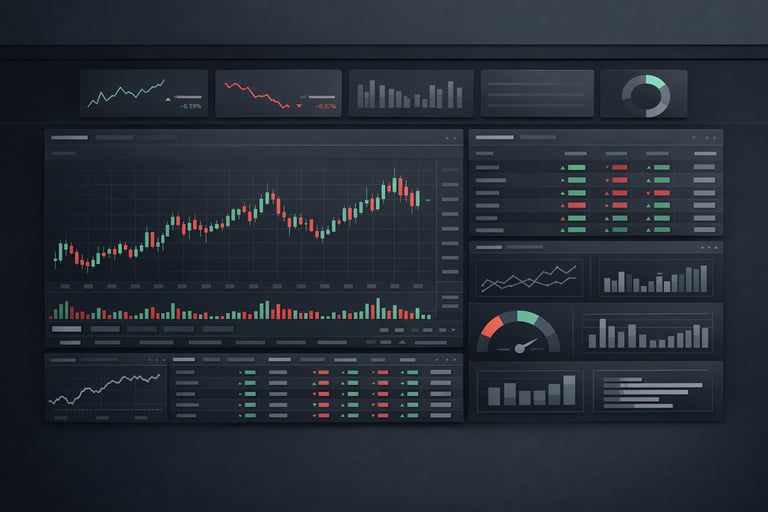Clean, minimalist interface of QUODD's QX Digital Platform dashboard displaying real-time market data streams and normalized financial analytics Clean, minimalist interface of QUODD's QX Digital Platform dashboard displaying real-time market data streams and normalized financial analytics